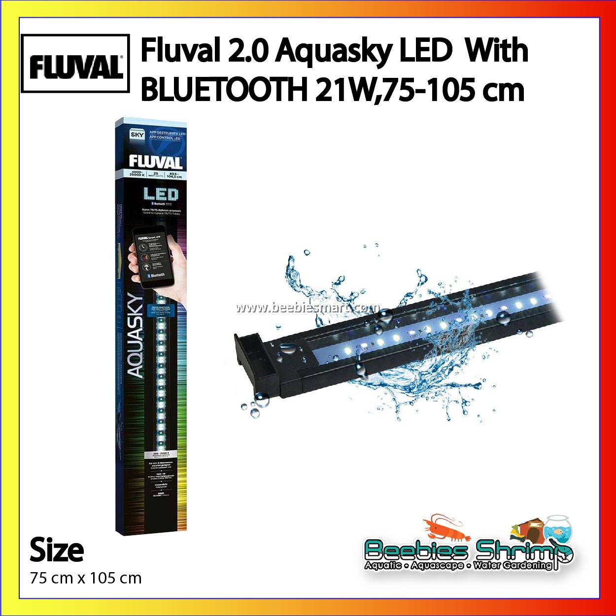 New Fluval 2 0 Aquasky Led With Bluetooth 21w 75 105cm