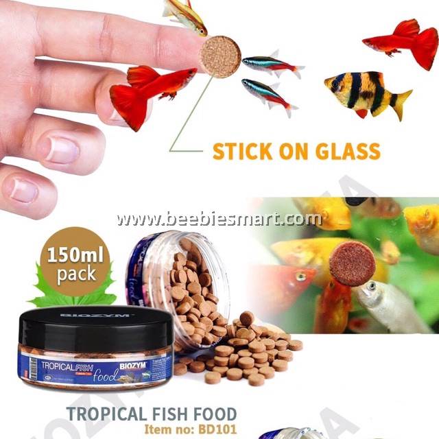 {Ready Stock }Biozym fish food {Stick on glass} Fish food 110G