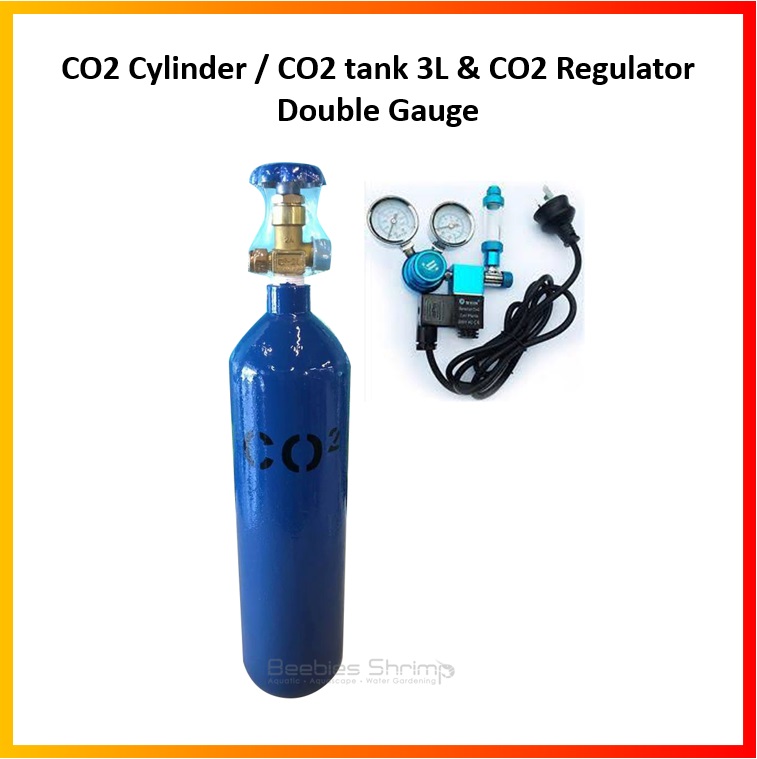 CO2 Cylinder / CO2 tank 3L & CO2 Regulator Double Gauge